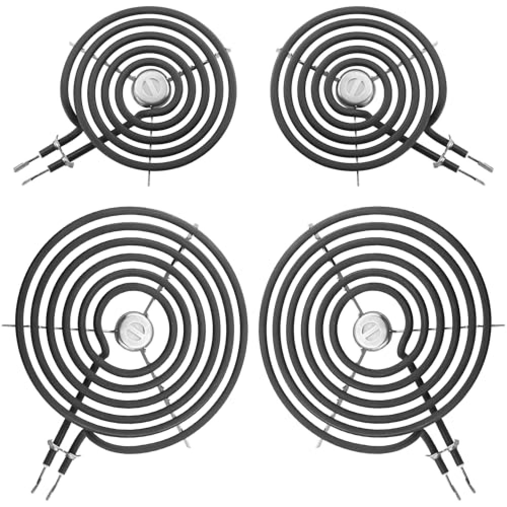 WB30M1 WB30M2 Electric Stove Burners Replacement-G-E Stove Burner Replacement Kit-Fit for G-E Hot-point Stove Top Element Burner-2 WB30M1(6") & 2 WB30M2(8") Stove Burner Kit by AMI PARTS