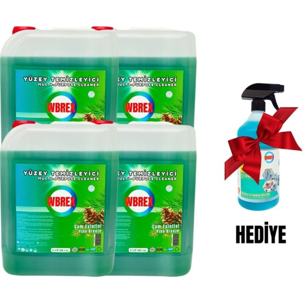 Wbrex Çok Amaçlı Yüzey Temizleyici-Çam Esintisi-5 Lt*4 - 20 lt Parlatıcı ve Temizleyiciler Fiyatı