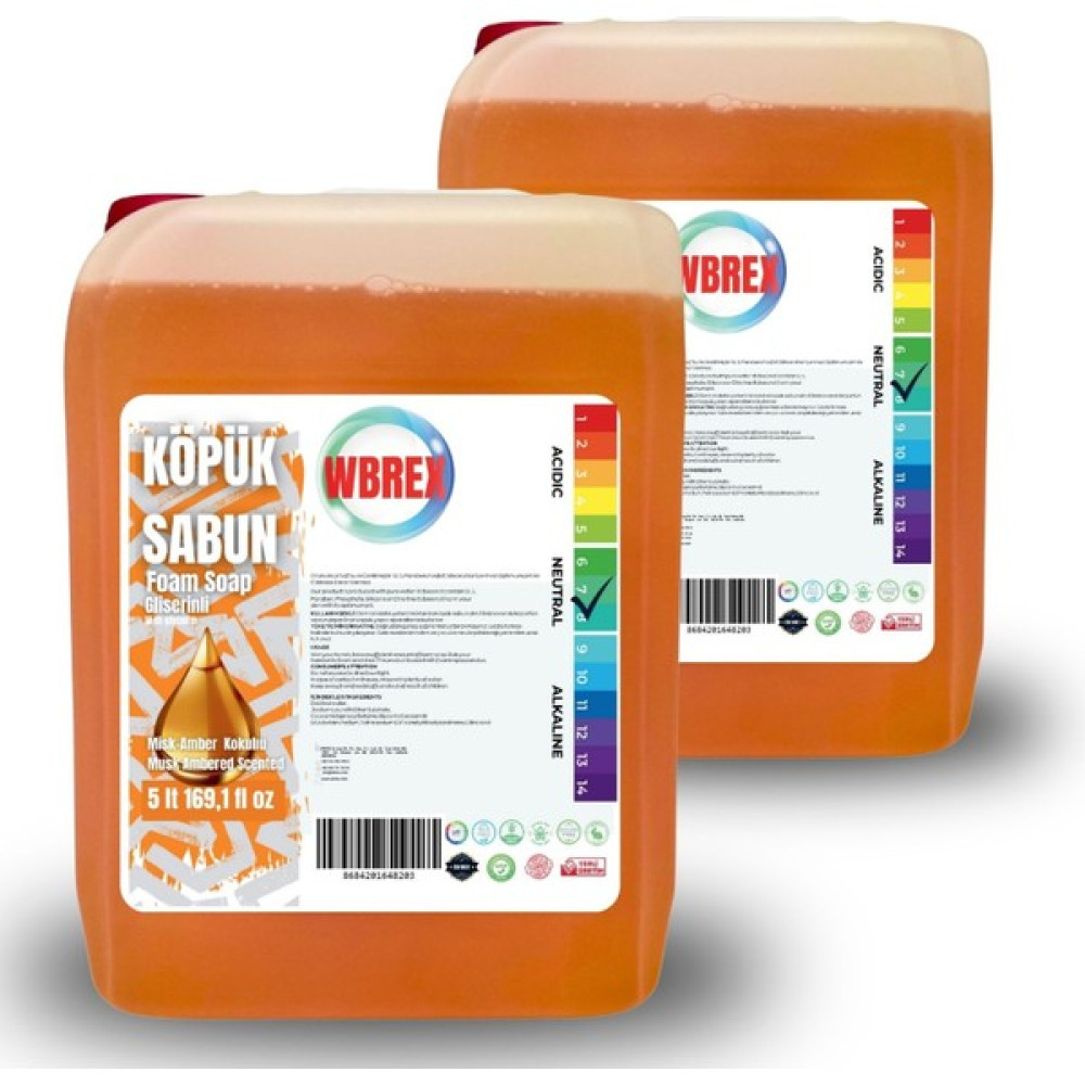 Wbrex Premium Gliserinli Köpük Sabun 5 lt x 2 Adet  Misk Amber Kokulu - 10 lt Oto Boyaları Fiyatı