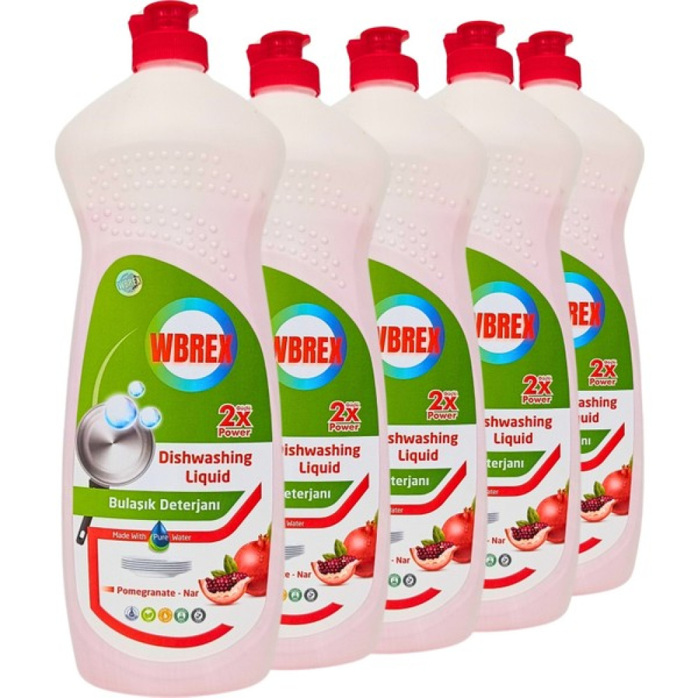 Wbrex Sıvı Bulaşık Deterjanı Nar Kokulu 650 ml * 5 - 3,2 lt Bulaşık Yıkama Fiyatı