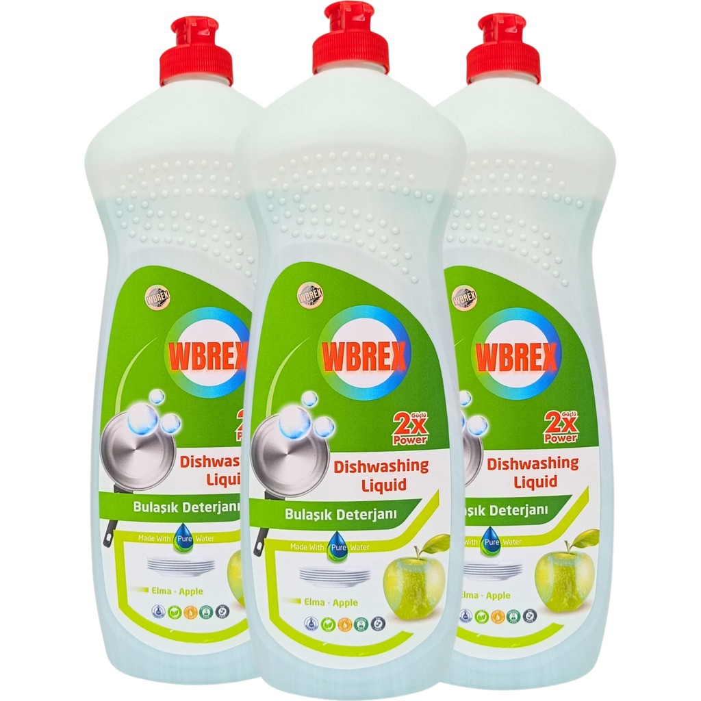 Wbrex Sıvı Bulaşık Deterjanlı-Elma KOKULU-650 ml * 3 - 650 ml Deterjan ve Temizlik Ürünleri Fiyatı