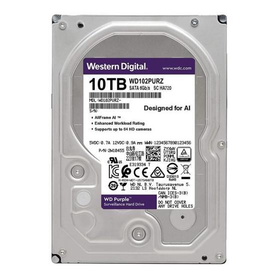 WD 10TB Purple WD102PURZ 7200 RPM 256MB Cache SATA 6.0Gb-S 3.5 Harddisk