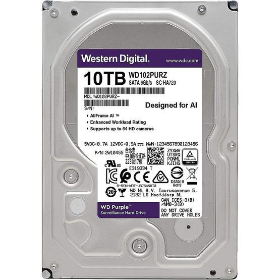 WD 10TB Purple WD102PURZ 7200 RPM 256MB Cache SATA 6.0Gb-S 3.5 Harddisk