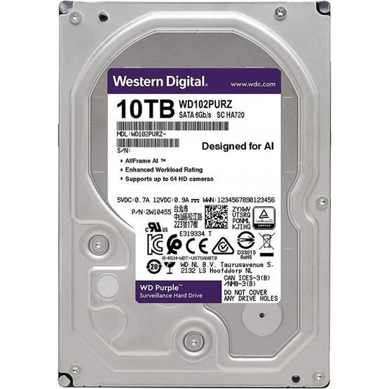 WD 10TB Purple WD102PURZ 7200 RPM 256MB Cache SATA 6.0Gb-S 3.5 Harddisk