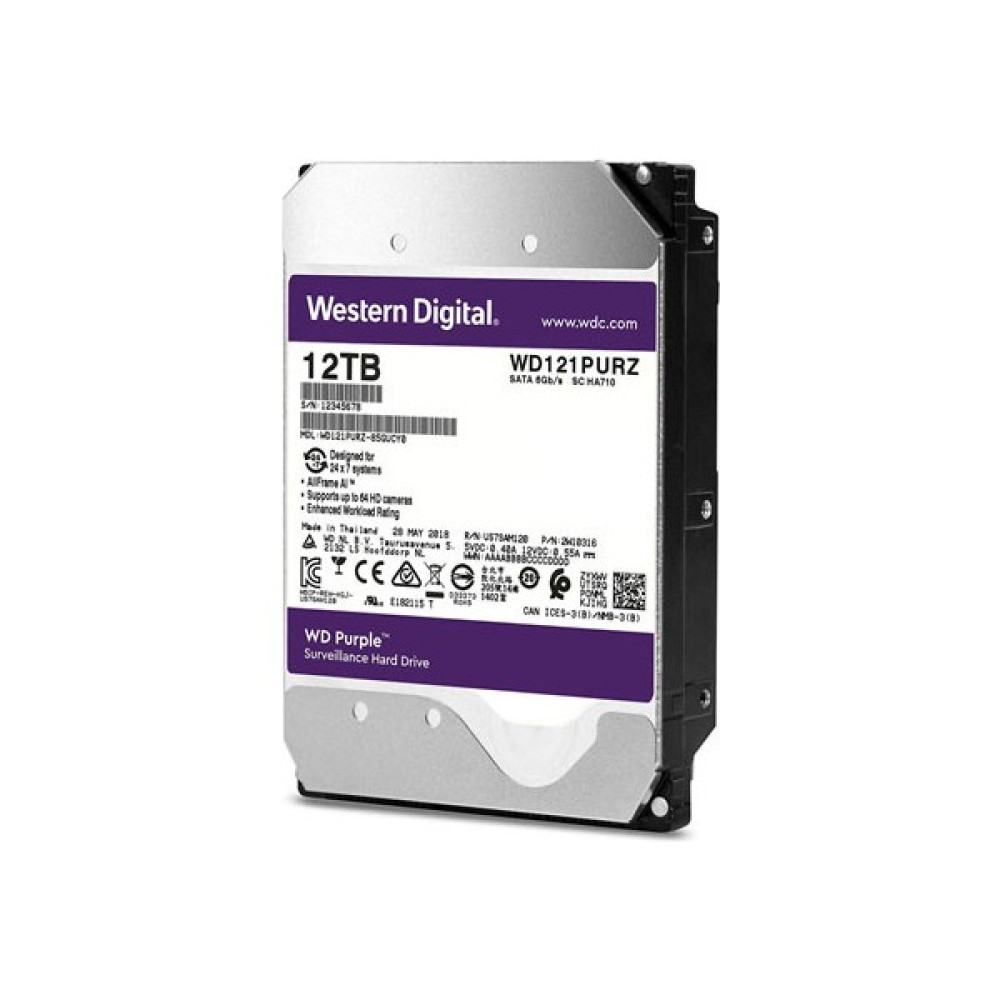 Wd 3.5 Purple 12TB Intellıpower 256MB Sata3 Güvenlik HDD WD121PURZ (7/24) SSD / Solid State Drive Fiyatı