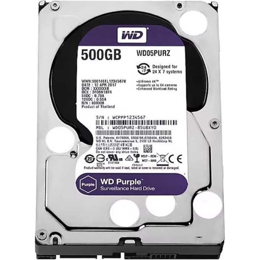 Wd 500GB Purple WD05PURZ 3.5" 5400 Rpm Sata 3 Harddisk Sabit Diskler Fiyatı