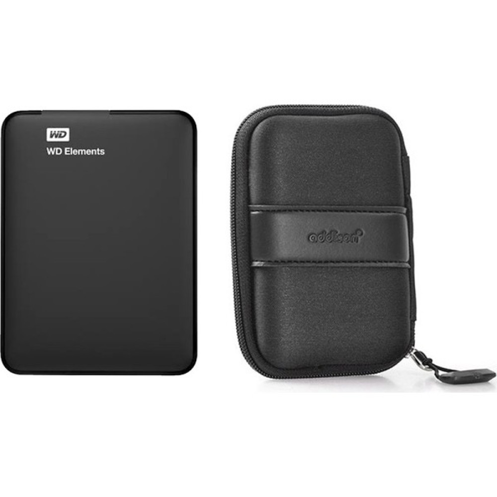 WD Elements 1TB 2.5" USB 3.0 Taşınabilir Disk (WDBUZG0010BBK-WESN) + Addison HDD-136 Kılıf Taşınabilir Hard Diskler Fiyatı