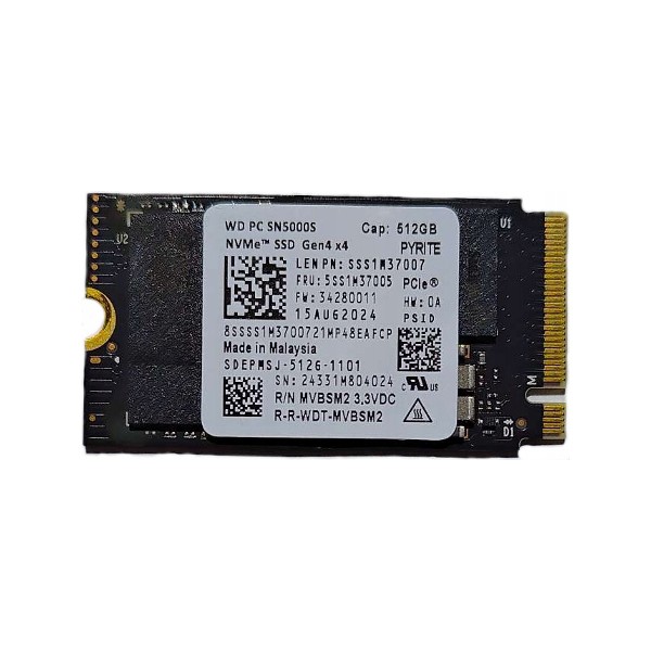 WD PC SN5000S 512GB 2242 M.2 NVMe SSD - OEM [KUTUSUZ] SSD / Solid State Drive Fiyatı