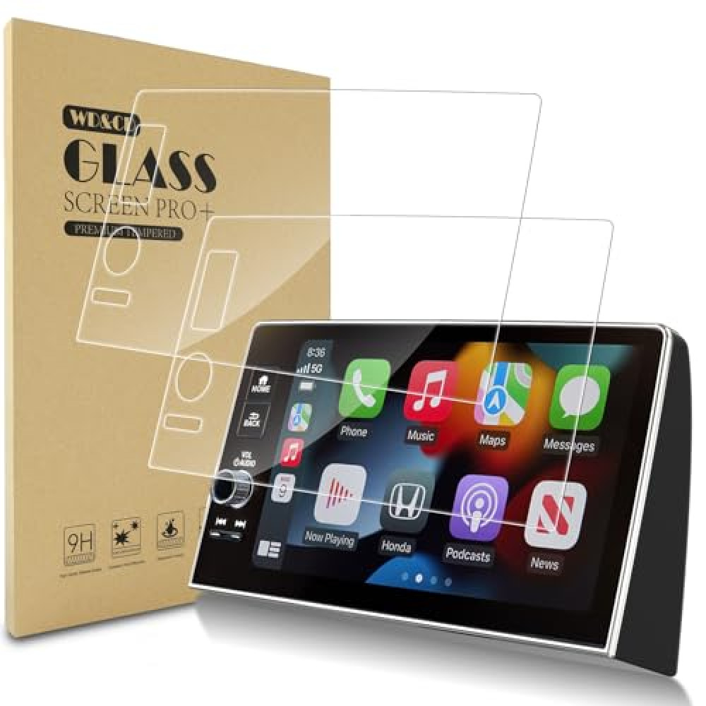WD&CD 2PCS Screen Protector for Honda CR-V 2025 2024 2023 9-inch Touchscreen, CR-V (EX-L/Sport-L/Sport Touring) Center Control and Navigation Touchscreen Protector 9H Anti-Scratch Shock Resistant
