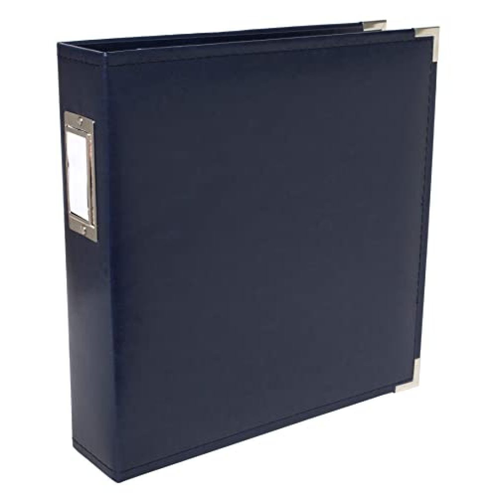 We R Memory Keepers 8.5x11 Navy Photo Album, Protect Memories and Photos, Soft, Acid-free Faux Leather, Classy Decorative Spine Label, Snag-free Rings, Includes 5 Page Protectors