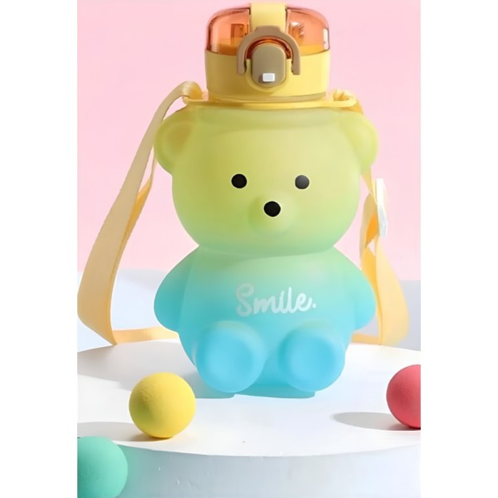 We Safe Ayıcık Su Matarası Su Şişesi Suluk Pipetli Suluk Çocuk Okul Su Şişesi Smile Model - Yeşil - Mavi Suluk Fiyatı