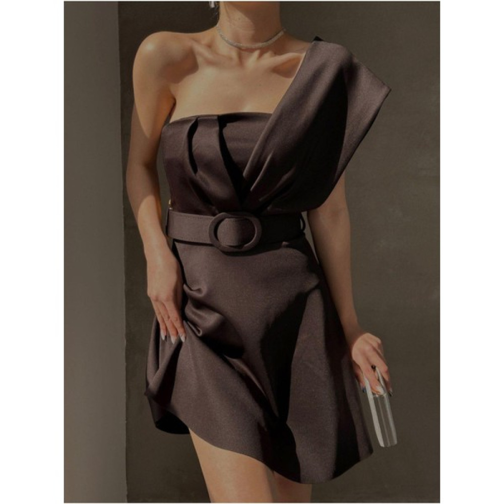 Wear And Wear Kadın Siyah Bel Kemerli Tek Omuz Mini Abiye Elbise Düğün Nişan Mezuniyet Elbisesi Elbise Fiyatı