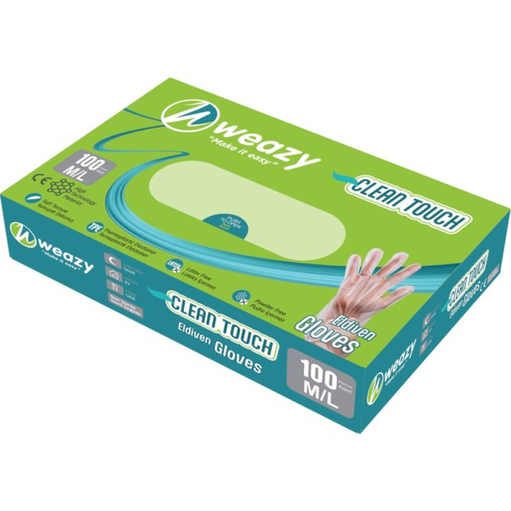 Weazy 100'lü Çok Amaçlı Pudrasız Şeffaf Eldiven (M/L) - M Oto Boyaları Fiyatı