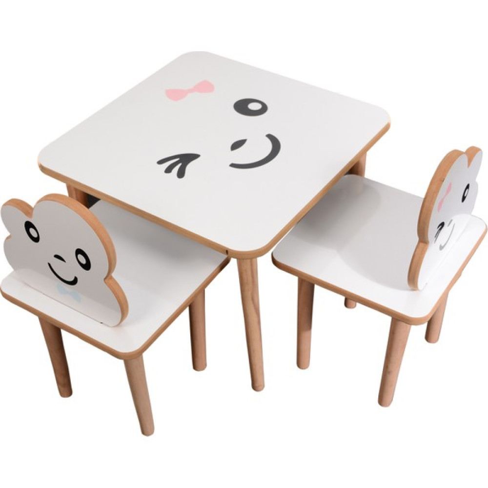 Webkapinda Ahşap Çocuk Masa Sandalye Takımı 2 Sandalye 1 Masa Kız Stickerlı Bebek Odası Tekstili Fiyatı