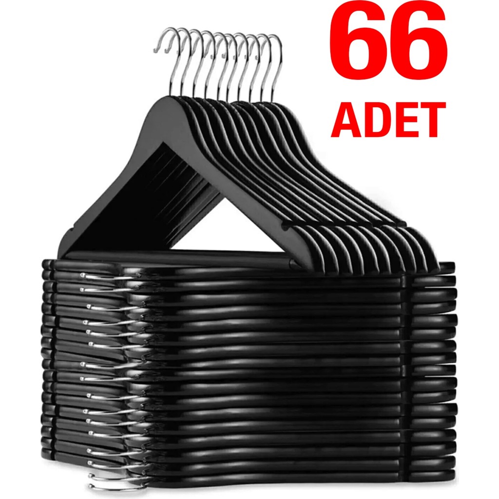 Weblonya Askı Elbise Askısı Ahşap Görünümlü Plastik Askı 66 Lı 6515 Giyim & İç Giyim Fiyatı