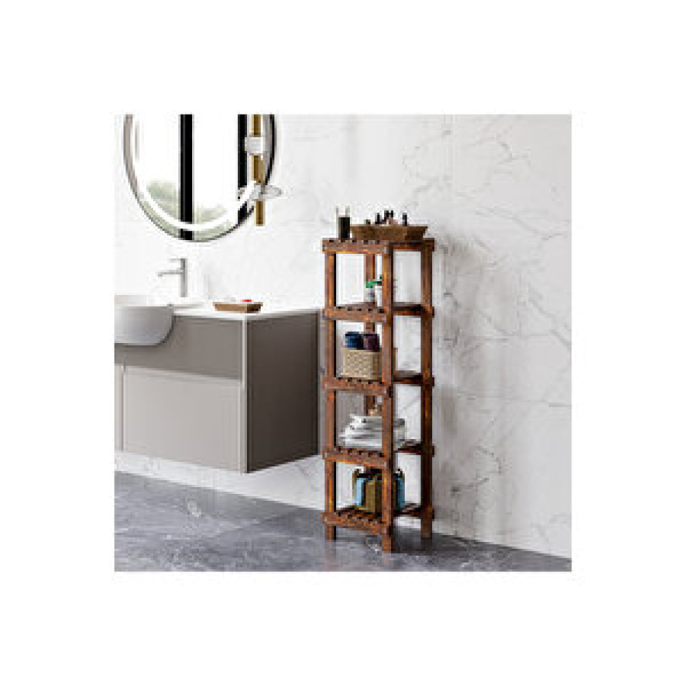Webotto 8 Ahşap 5 Raflı Açık Banyo Dolabı Banyo Düzenleyici Raf Mob114 Gardrop & Dolap Fiyatı