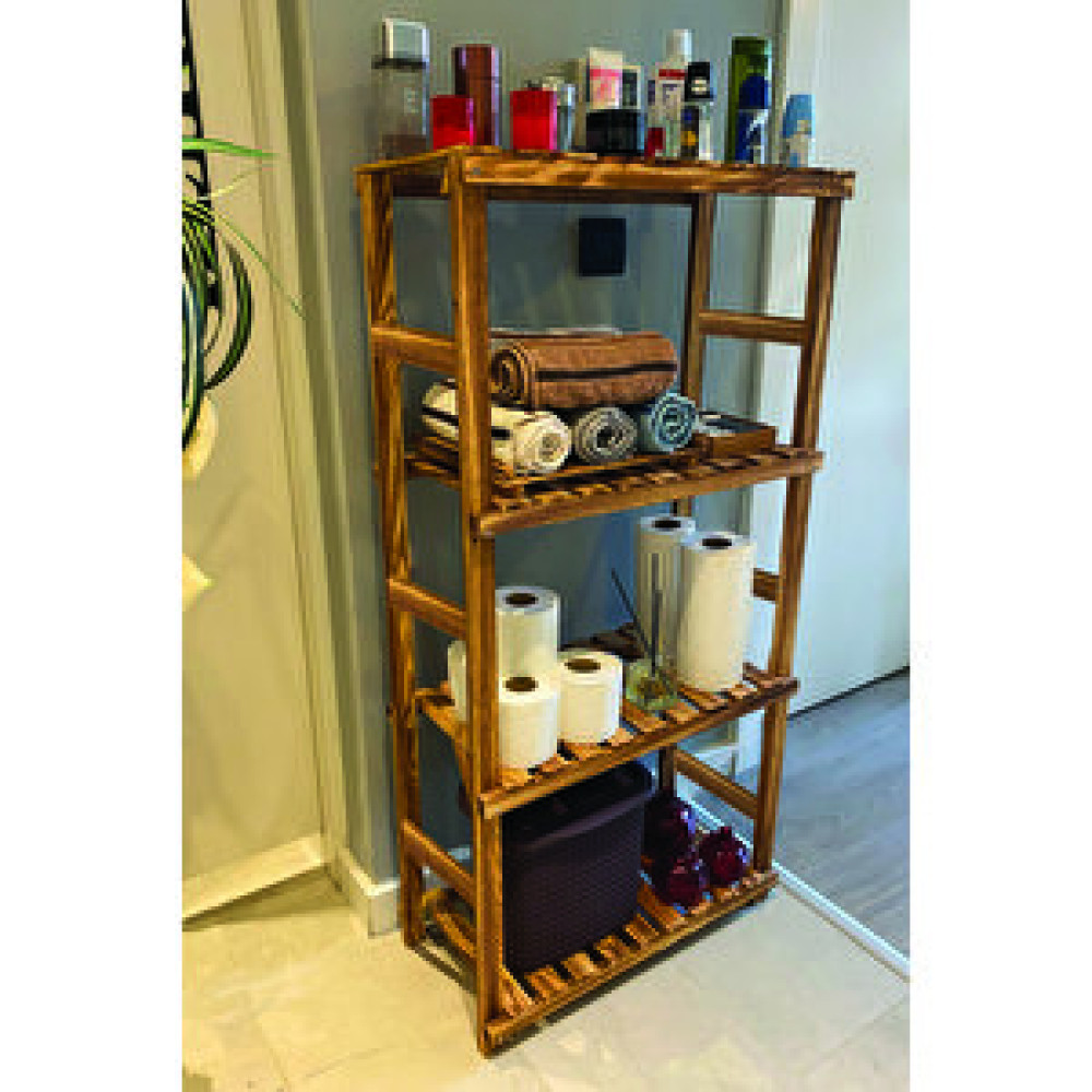 Webotto 8 Ahşap Banyo Düzenleyici Mutfak Rafı Banyo Dolabı 4 Katlı Çok Amaçlı Düzenleyici Ykmmob115 Gardrop & Dolap Fiyatı