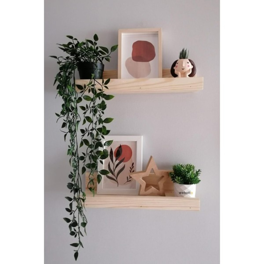Webotto Çerçeve Rafı Ahşap 2'li 40CM Duvar Rafı MOB130 - Kahverengi Kitaplık - Duvar Rafı & CD / DVD Rafı Fiyatı