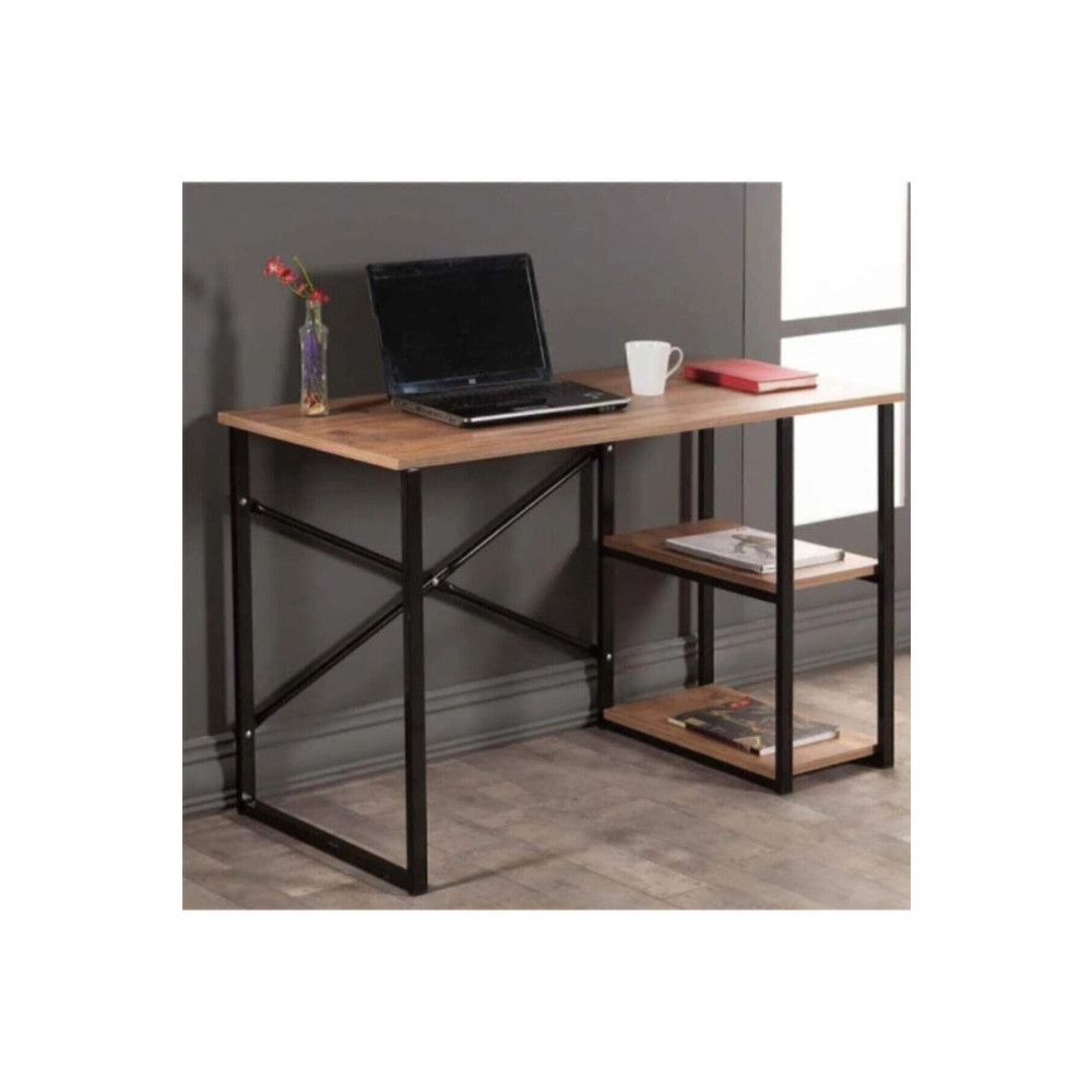 WEBREYON Aliis Life Metal Çalışma Ofis Bilgisayar Laptop Masası 50x120 Ceviz Çalışma Masası Fiyatı
