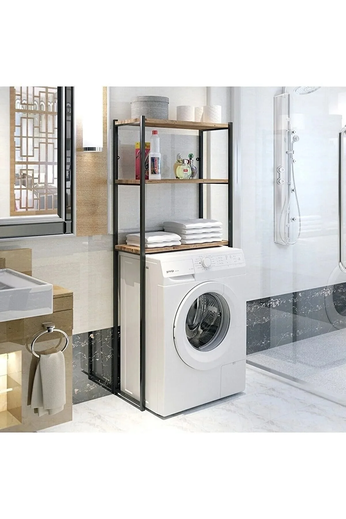 WEBREYON Çamaşır Makinesi Üstü Raf Banyo Rafı Lüks" Banyo Dolabı / Mobilyası Fiyatı
