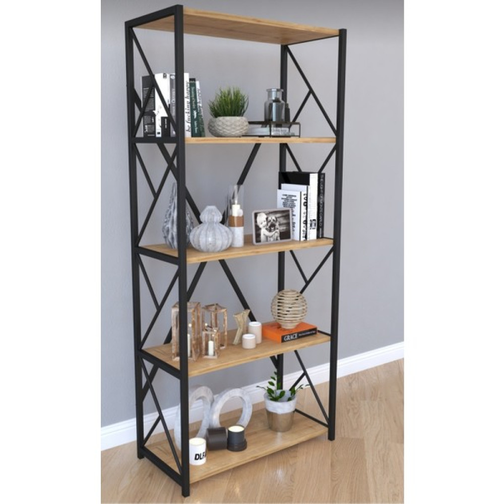 Webreyon35 Metal Kitaplık 5 Raflı Ofis Kitaplığı Kitap Dosya Rafı Ceviz Kitaplık Fiyatı