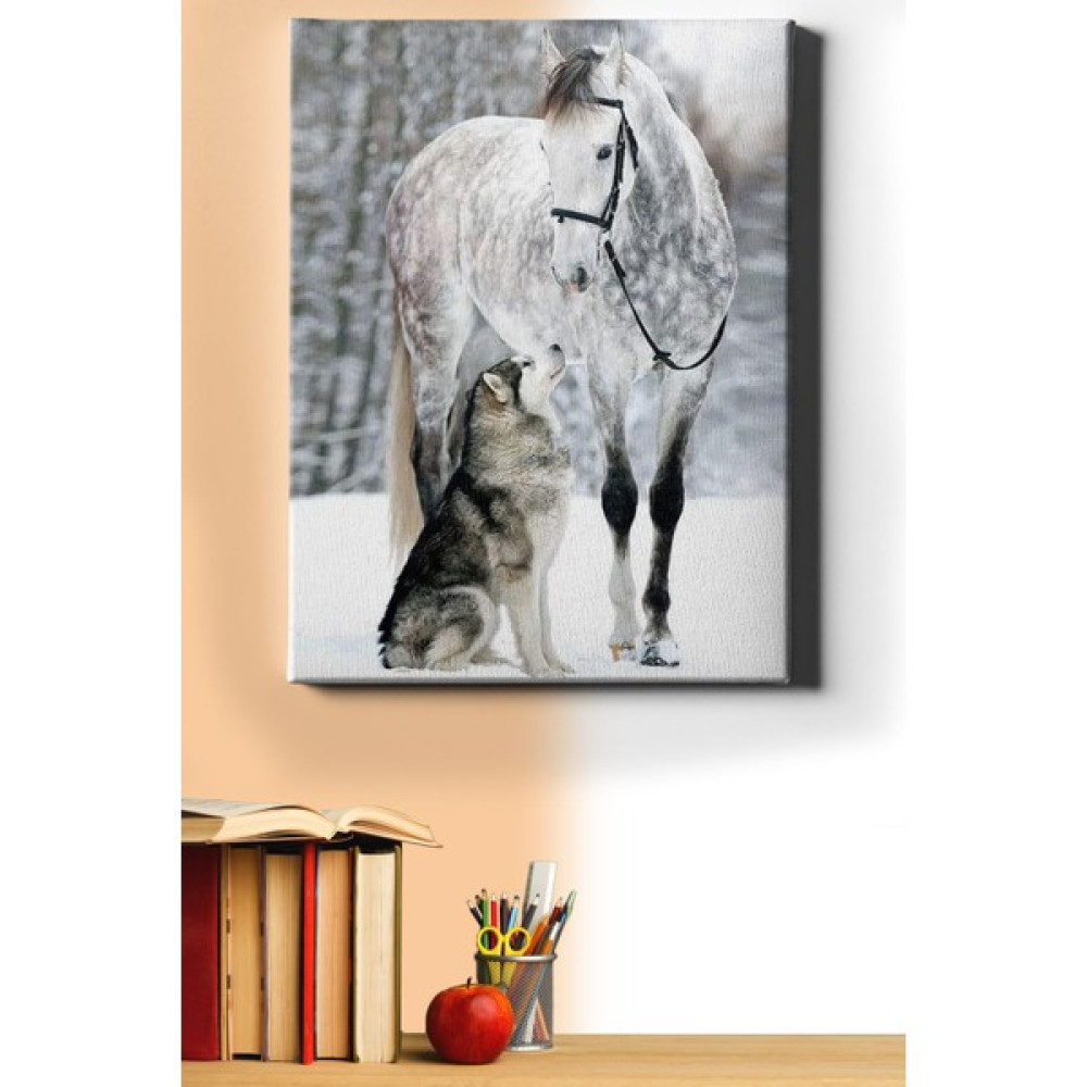 WebStyle Sayılarla Boyama Seti Kasnaklı Benekli At ve Kurt 50 x 65 cm Sanatsal Malzemeler Fiyatı