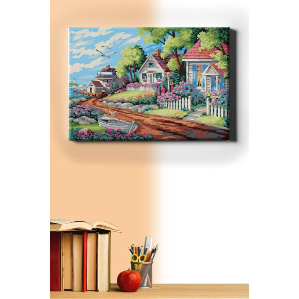 WebStyle Sayılarla Boyama Seti Kasnaklı Sakin Kasaba 40 x 50 cm Sanatsal Malzemeler Fiyatı
