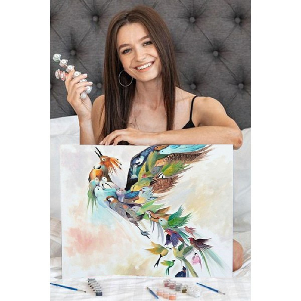 WebStyle Simurg Kuşu Sayılarla Boyama Seti Kasnaklı 40 x 50 cm Sanatsal Malzemeler Fiyatı