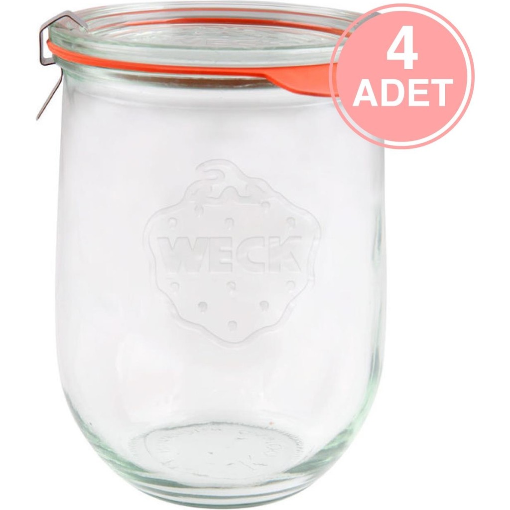 Weck 1062 ml Lale Cam Saklama Kavanozu 4 Adet Saklama Kapları Fiyatı