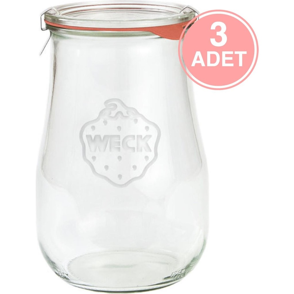 Weck 1750 ml Lale Cam Saklama Kavanozu 3 Adet Saklama Kapları Fiyatı