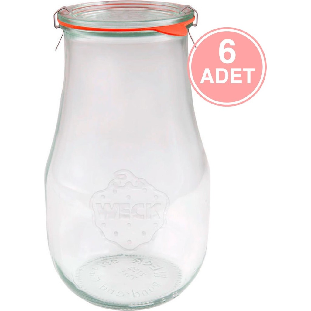 Weck 2700 ml Lale Cam Saklama Kavanozu 6 Adet - Şeffaf - 2,65 lt Diğer Fiyatı