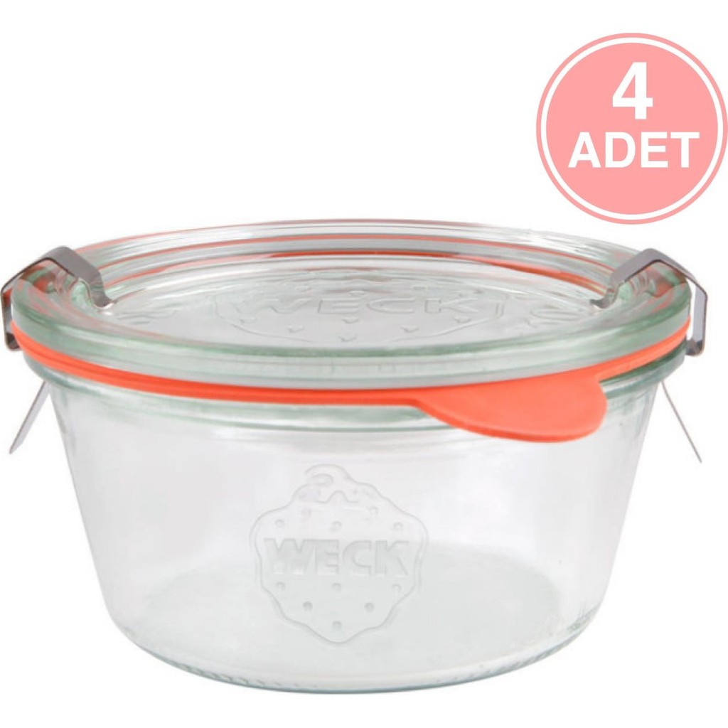 Weck 290 Ml Kısa Mold Cam Saklama Kavanozu 4 Adet Saklama Kapları Fiyatı