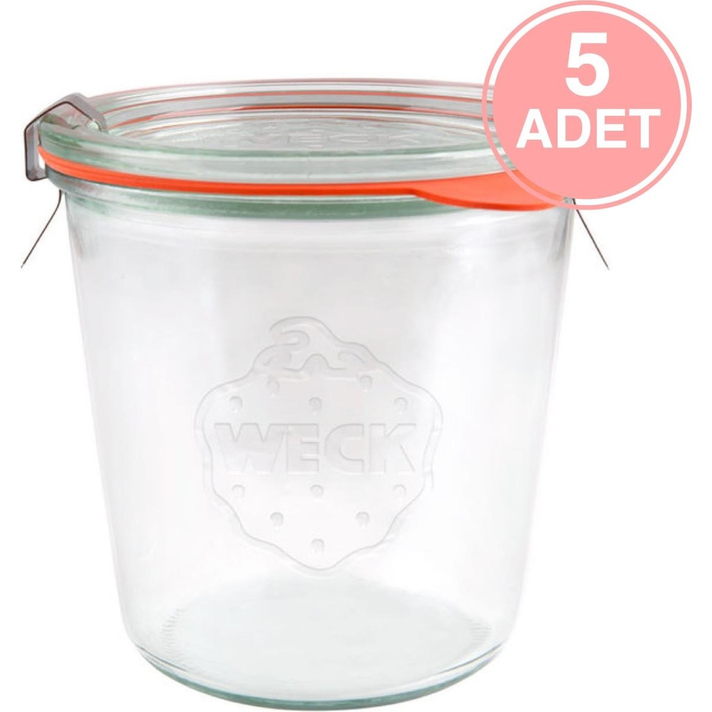 Weck 580 ml. Cam Saklama Kavanozu 5 Adet - Şeffaf - 580 ml Diğer Fiyatı