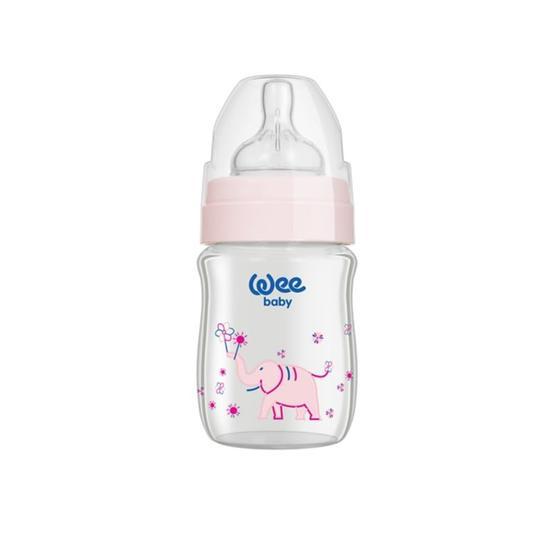 Wee Baby 140 Klasik 0-6 Ay Geniş Ağızlı Isıya Dayanıklı 180 ml Cam Biberon