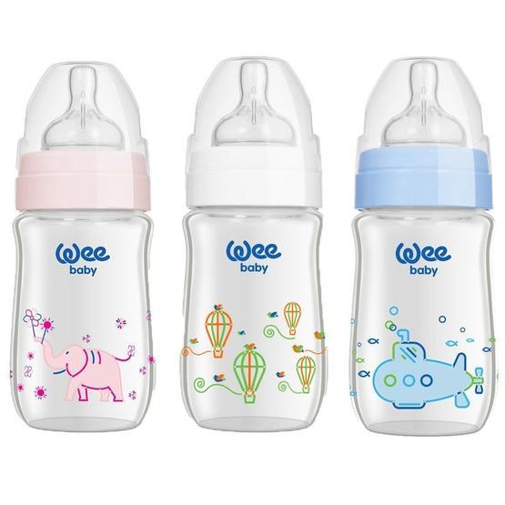 Wee Baby 140 Klasik 0-6 Ay Geniş Ağızlı Isıya Dayanıklı 180 ml Cam Biberon