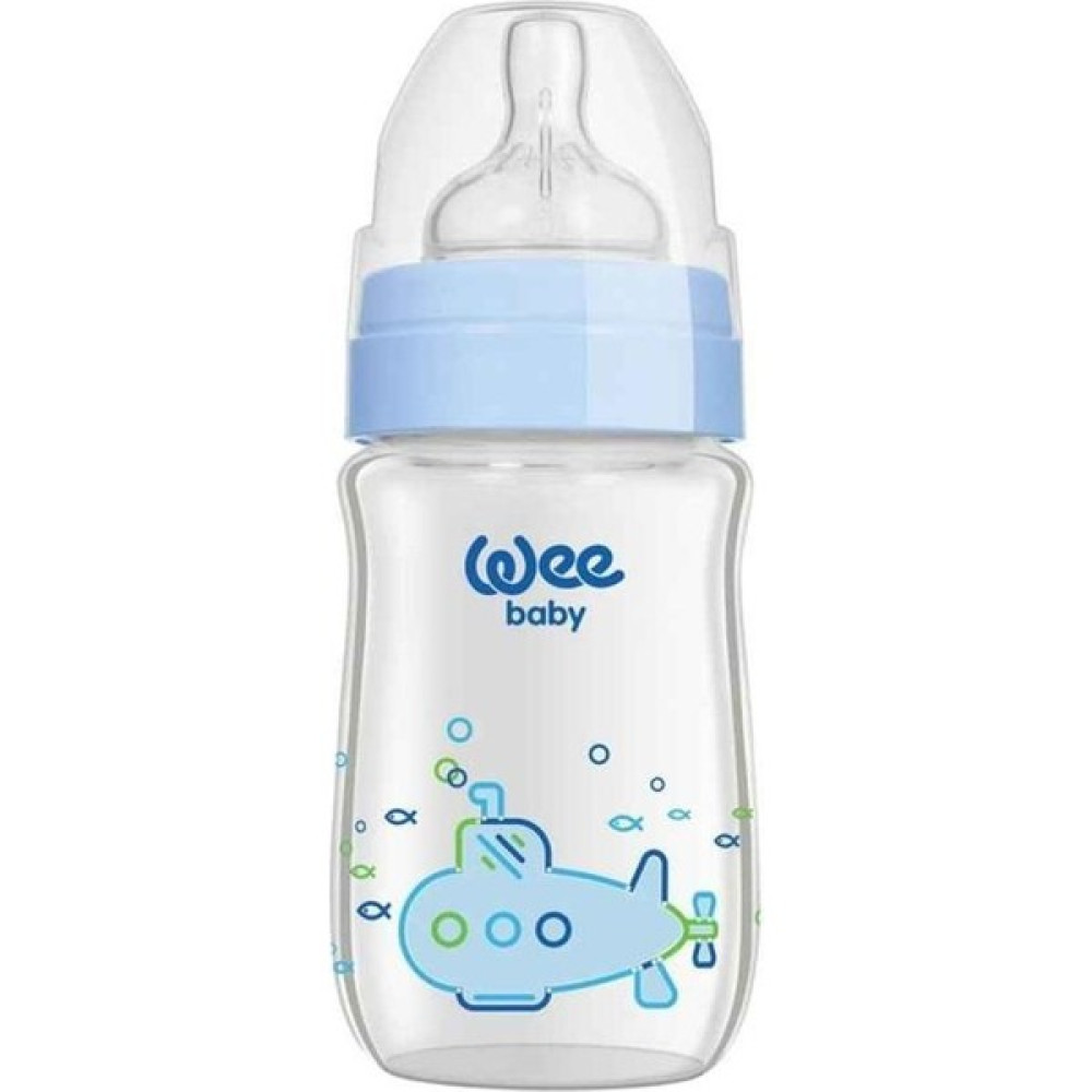 Wee Baby 140 Klasik Plus Geniş Ağız Cam Biberon 180ML - Mavi Biberon Fiyatı