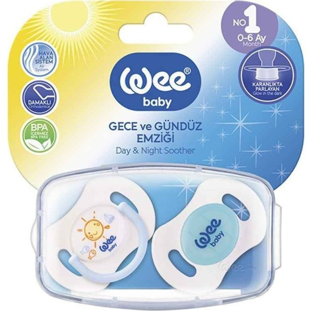 Wee Baby 2'li Gece/Gündüz Damaklı Emzik 0-6 Ay (Saklama Kabı Hediyeli) Emzik Fiyatı
