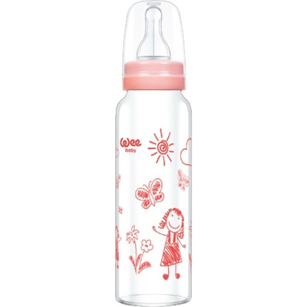 Wee Baby 771 Dayanıklı Cam Biberon 180ML Pembe - Açık Pembe - 180 ml Biberon Fiyatı