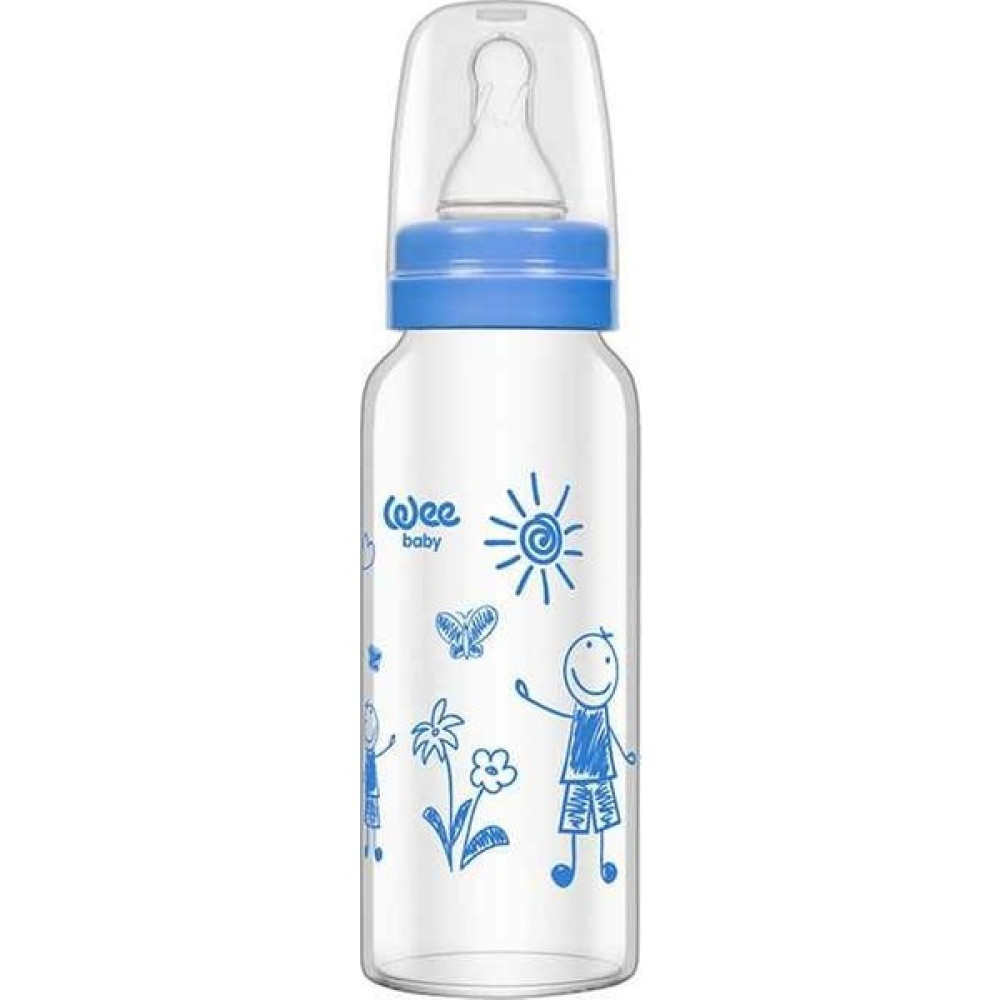 Wee Baby Isıya Dayanıklı Cam Biberon 180 ml - KOD 140 MAVİ Biberon Fiyatı