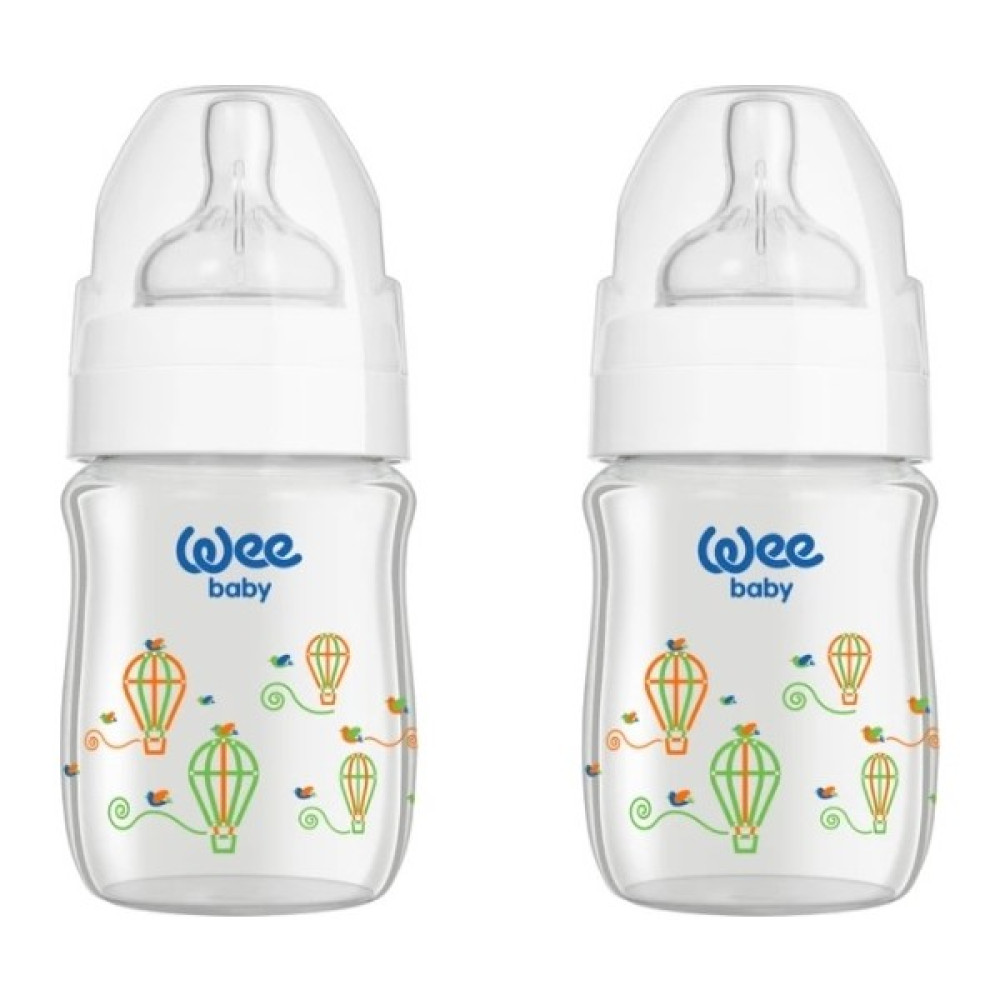Wee Baby Klasik Plus 120 ml 2 Adet Geniş Ağızlı Isıya Dayanıklı Cam Biberon - Beyaz Biberon Fiyatı