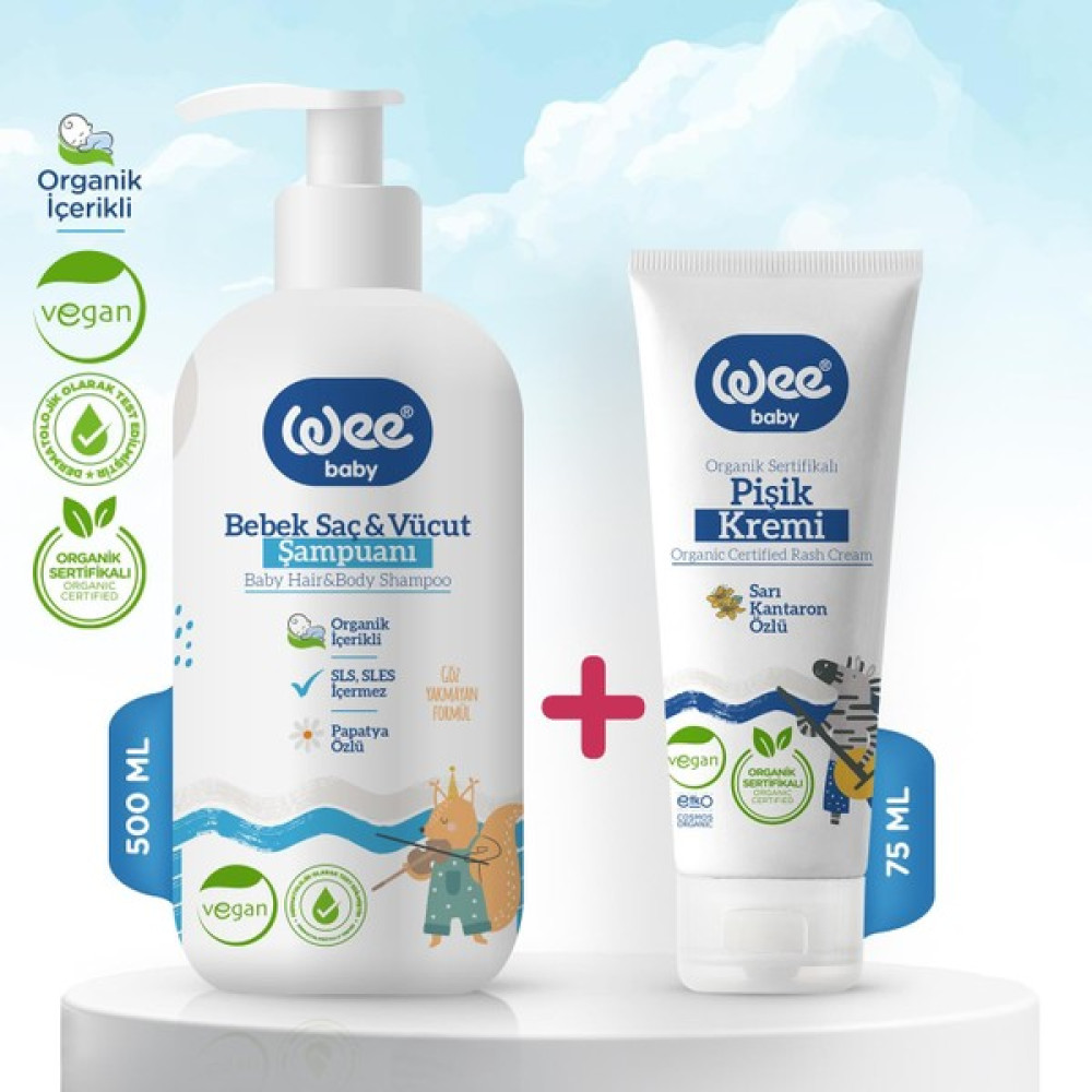 Wee Baby Organik Bebek Şampuan 500 ml + Organik Pişik Kremi 75 ml Oto Boyaları Fiyatı
