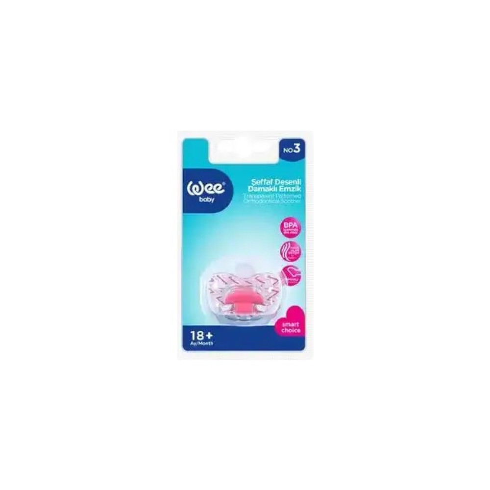 Wee Baby Şeffaf Desenli Damaklı Emzik No 3 (KOD838) - 0 - 9 Ay Oto Boyaları Fiyatı