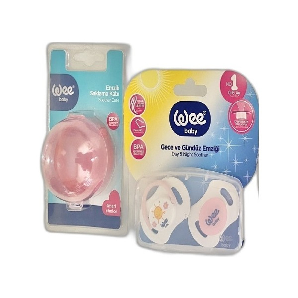 Wee Gece Gündüz Emzik + Emzik Saklama Kabı (Pembe) Emzik Aksesuarı Fiyatı