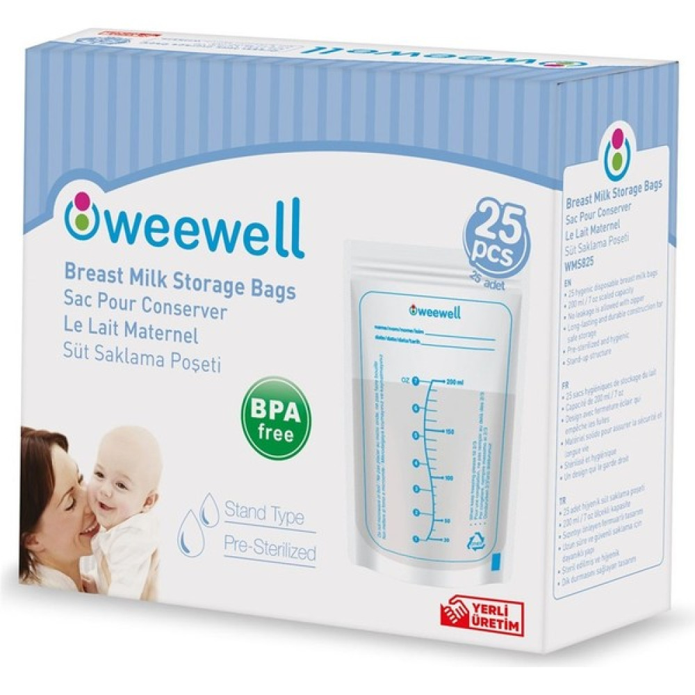 Weewell WMS825 Anne Sütü Saklama Poşeti 25li Hamilelik ve Emzirme Fiyatı