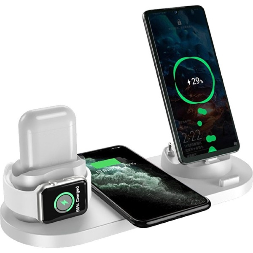 Weichuang Happy World Shopping 6 In 1 Kablosuz Şarj Cihazı 15 W Stand Pedi iPhone 14 13 12 Apple Watch Kulaklık Hızlı Şarj Dock Istasyonu Iwatch 7 ... Cep Telefonu Şarj Cihazı Fiyatı