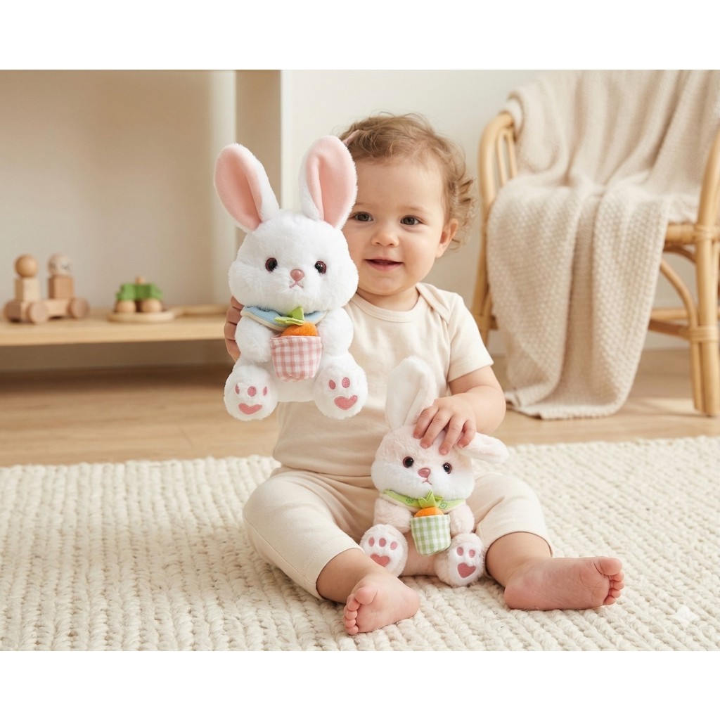 Weigo Ohavuclu Tavşan Peluşyun arkadaşım 30 CM - 30cm-25cm - beyaz pembe tavşan Anne Bebek Oyuncak Fiyatı