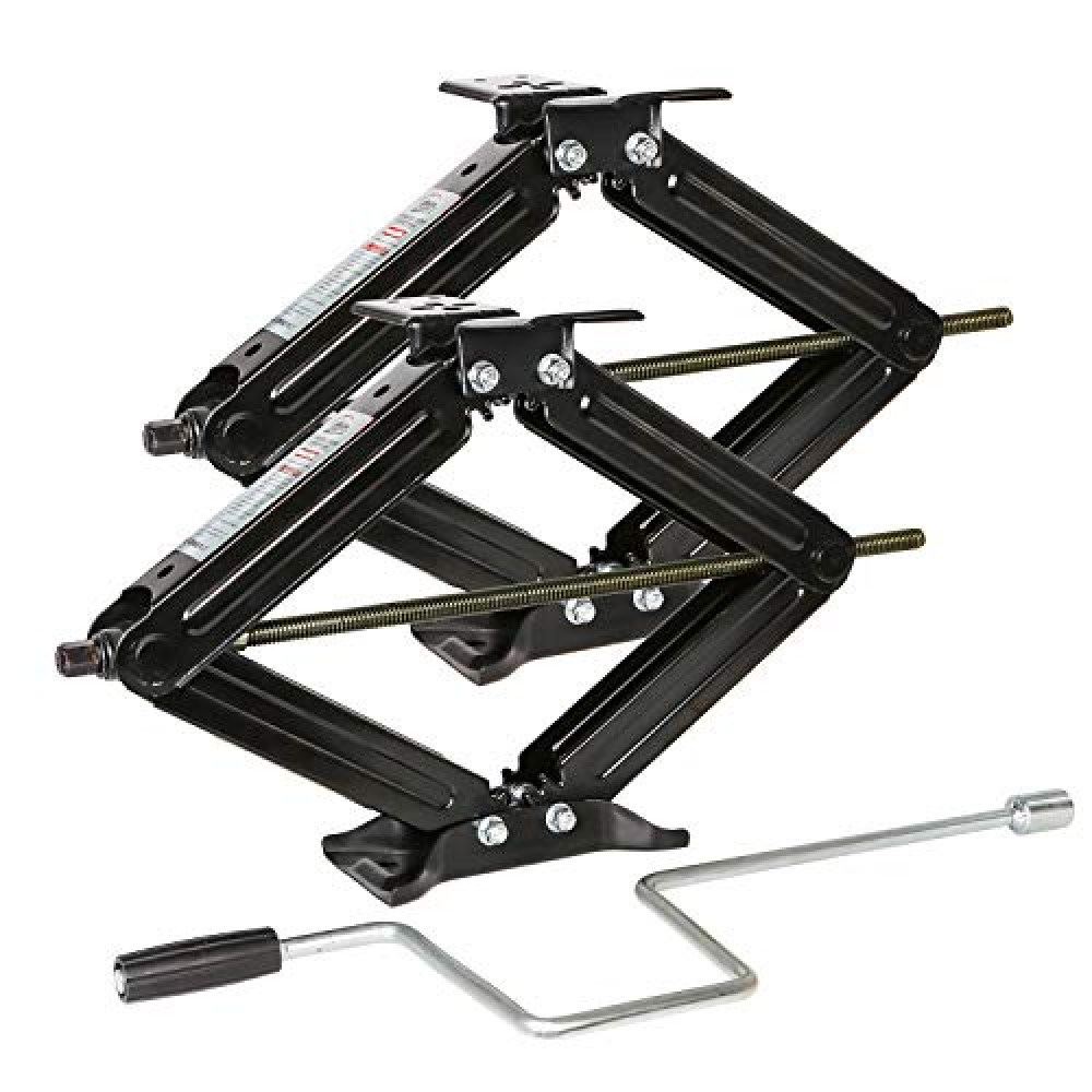 Weize Camper RV Trailer Stabilizer Leveling Scissor Jacks with Handle -24"- 6500lbs - Set of 2 Jack Fiyatı