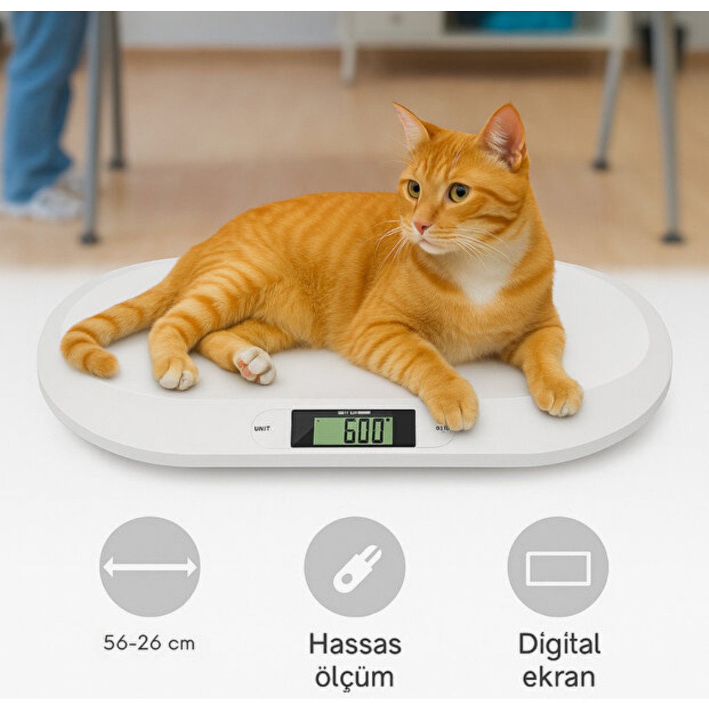 Welcomein Dijital Hassas Bebek ve Evcil Hayvan Tartısı – 56X26 Cm, 20 kg Kapasiteli, LCD Ekranlı - Beyaz - 0 - 1 Yaş Evcil Hayvan Ürünleri Fiyatı