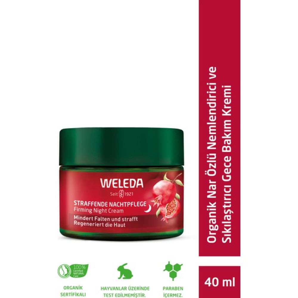 Weleda Pomegranate & Maca Peptides Organik Nar Özlü Nemlendirici ve Sıkılaştırıcı Gece Bakım Kremi 40 ml Gece Kremleri Fiyatı