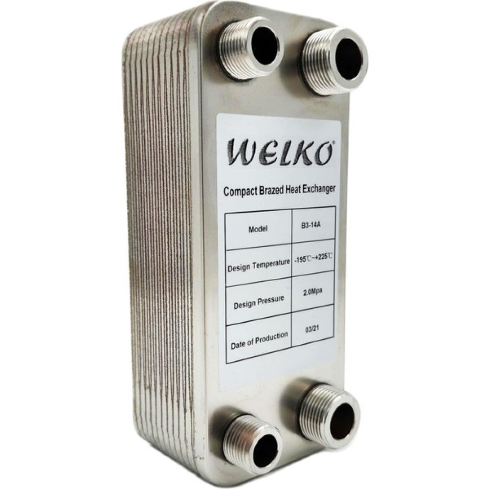 Welko EL30C-12 Plaka Kaynaklı Plakalı Isı Eşanjör Bağlantı 3/4- 1/2 Kapasite 185 Litre/saat Isıtma & Soğutma Fiyatı